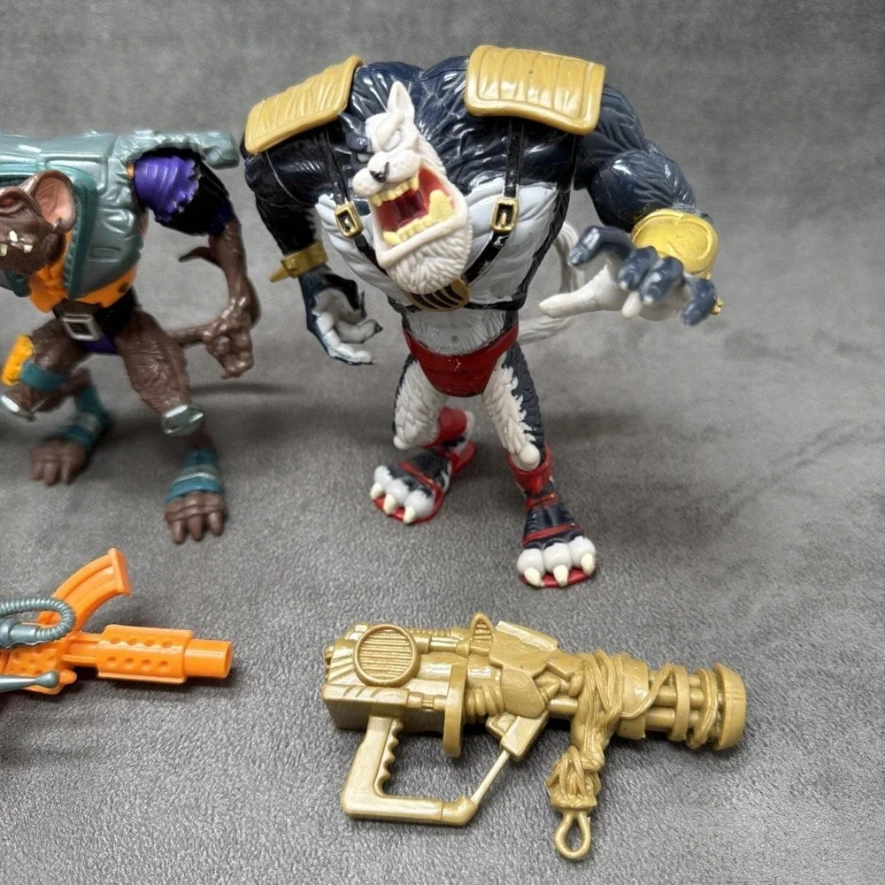 Vintage Playmates Earthworm Jim Henchrat & Jim Bob Action Figure Toys Lot